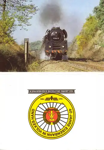 AK-Mappe mit 10 (+2) AK, Mit der Eisenbahn unterwegs, 1985