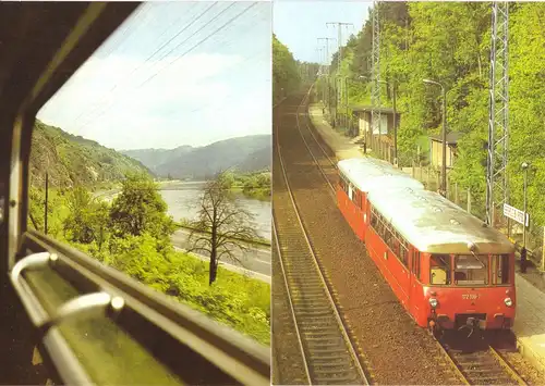 AK-Mappe mit 10 (+2) AK, Mit der Eisenbahn unterwegs, 1985