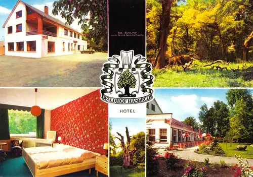 AK, Ganderkesee, OT Bookholzberg, Hotel "Waldhof Hasbruch", fünf Abb., um 1978