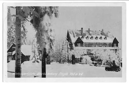 AK, Oberbärenburg Erzgeb., winterliche Teilansicht, um 1951