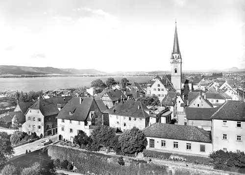 AK, Radolfzell Bodensee, Teilansicht mit Kirche, um 1974