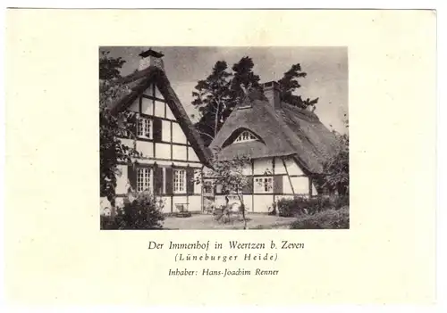 AK, Weertzen b. Zeven Lünerbuger Heide, Immenhof, um 1950
