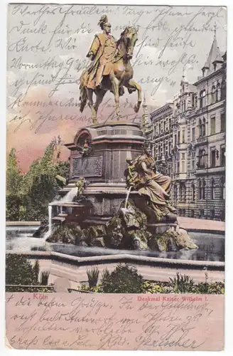 AK, Köln, Denkmal Kaiser Wilhelm I, 1903