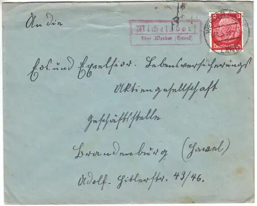 Landpoststempel, Poststelle II, Michelsdorf über Werder Havel, Werder, 30.5.38