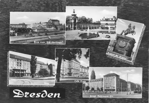 AK, Dresden, sechs Abb., gestaltet, 1965