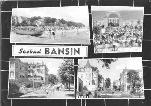 AK, Seebad Bansin Usedom, vier Abb., gestaltet, 1967