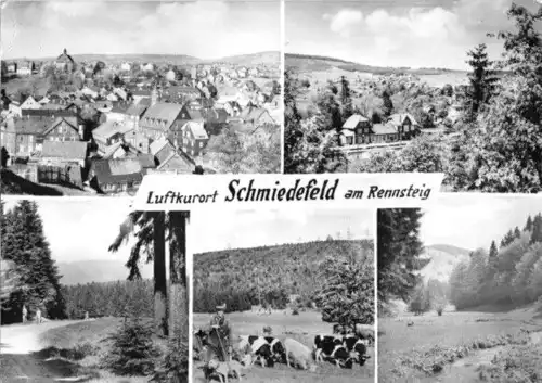 AK, Schmiedefeld am Rennsteig, fünf Abb., 1970, Echtf.