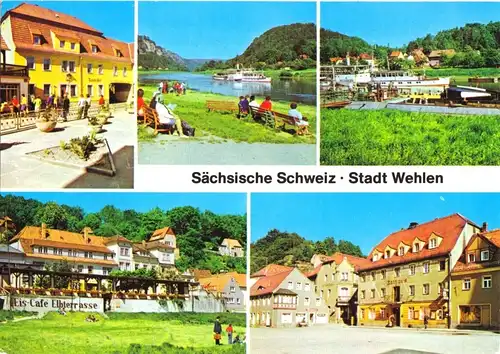 AK, Stadt Wehlen Sächs. Schweiz, fünf Abb., 1987