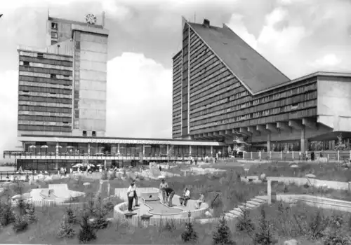 AK, Oberhof Thür. Wald, Interhotel "Panorama", Mini-Golf-Anlage, 1974