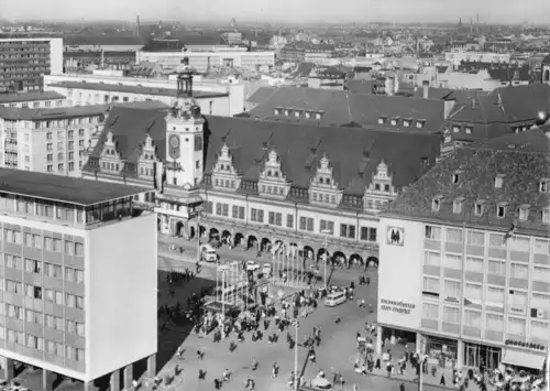 AK, Leipzig, Blick zum alten Rathaus, 1968