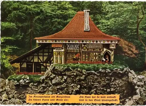 AK, Bad Sachsa Südharz, Märchengrund, Märchenspiel "Hänsel und Gretel ...", 1954