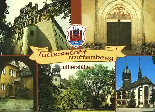 AK, Lutherstadt Wittenberg, 5 Abb. u.a. Lutherhof, 1991