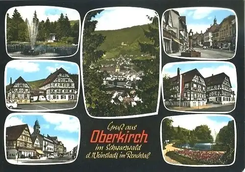 AK, Oberkirch Schwarzwald, 7 Abb., Teilansichten, 1968