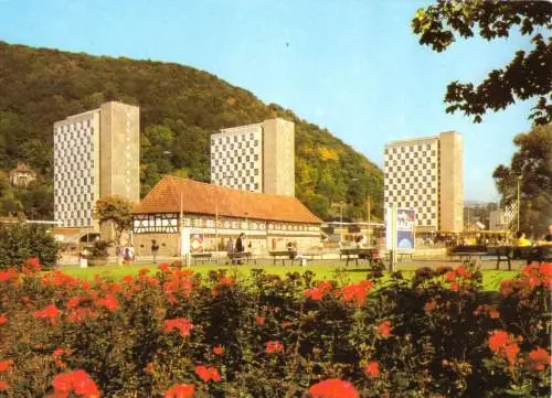 AK, Suhl, Waffenmuseum und Hochhäuser, 1981