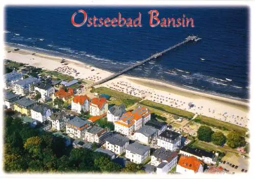 AK, Seebad Bansin auf Usedom, Luftbildteilansicht, Villen, um 2010