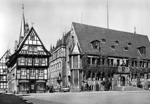 AK, Quedlinburg, Markt mit Rathaus, 1971