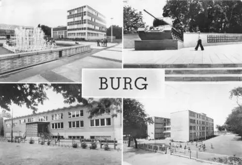 AK, Burg bei Magdeburg, vier Abb., 1977