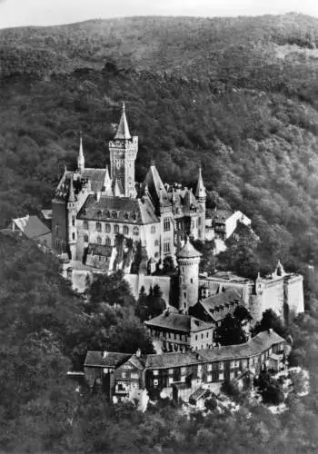 AK, Wernigerode Harz, Blick auf das Feudalmuseum Schloß Wernigerode, 1977