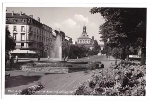AK, Bonn, Poppelsdorfer Allee mit Universität, um 1940