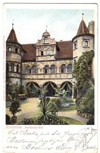 AK, Konstanz, Rathaus-Hof, 1905