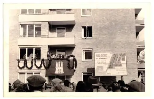 AK, Hamburg Jenfeld, Eröffnung eines Neubaugebietes, 1960er, Echtfoto