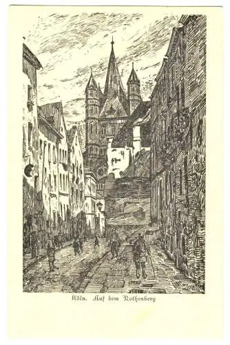 AK, Köln, Auf dem Rothenberg, Künstlerkarte, R. Geißler, um 1923
