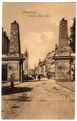 AK, Straubing, Blick vom Unteren Stadttor, 1906