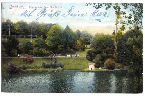 AK, Bochum, Partie im Stadtpark, 1908
