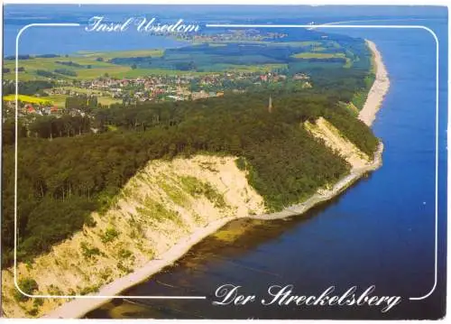 AK, Koserow auf Usedom, Streckelsberg mit Ortslage, Luftbildansicht, um 1994