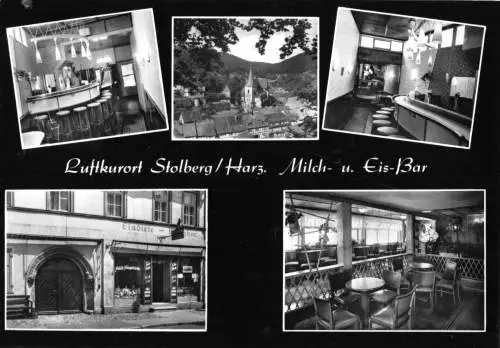 AK, Stolberg Harz, Milch- und Eisbar, fünf Abb., 1970