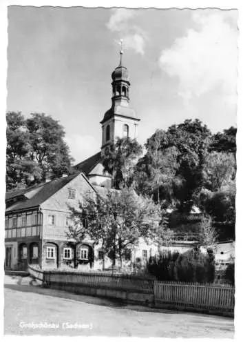 AK, Großschönau Sa., Straßenpartie und Kirche, 1961