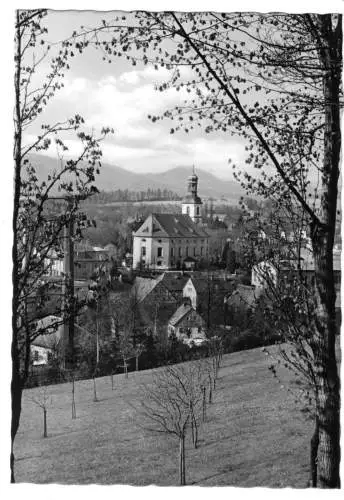 AK, Großschönau Sa., Teilansicht mit Kirche, 1961