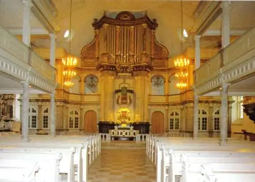 AK, Kappeln a.d. Schlei, Ev. St. Nikolaikirche, Innenansicht mit Orgel, um 1990