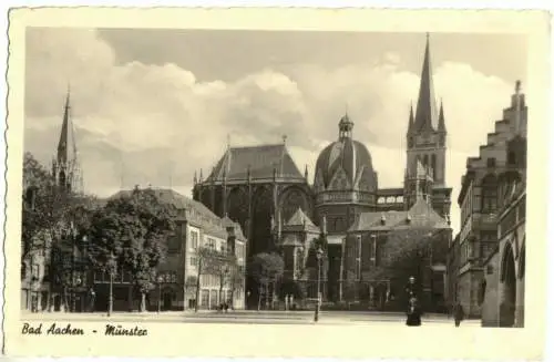 AK, Aachen, Blick zum Münster, um 1953