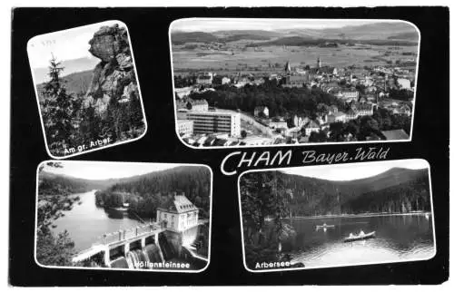 AK, Cham Bayer. Wald, vier Abb., gestaltet, um 1962