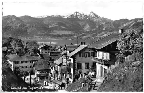 AK, Gmund am Tegernsee, Teilansicht mit Hirschberg, 1965