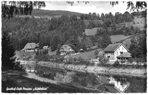 AK, St. Blasien, Schwarzw., Gasthof Café Pension "Hüttlebuck", 1958