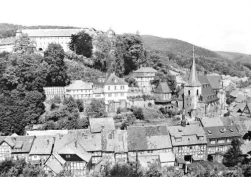 AK, Stolberg Harz, Teilansicht mit Kirche, 1981