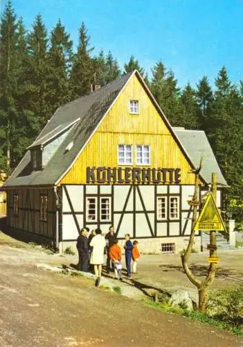 AK, Sosa Erzgeb., Gaststätte "Köhlerhütte" an der Talsperre des Friedens, 1974