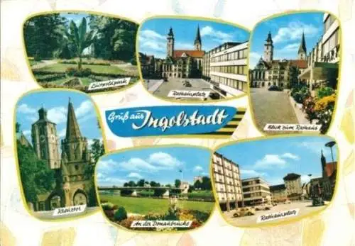 AK, Ingolstadt, sechs Abb., gestaltet, 1963