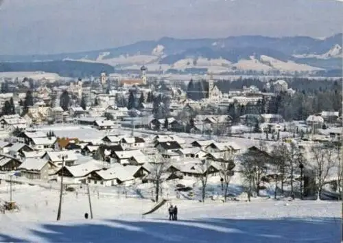 AK, Isny Allgäu, winterliche Teilansicht, um 1985
