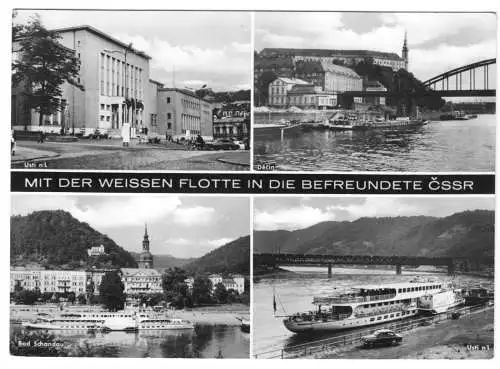 AK, Mit der Weissen Flotte in die ... CSSR, vier Abb., Usti, Decin (2)..., 1967