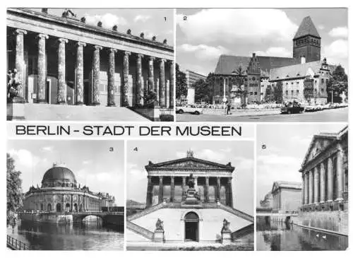 AK, Berlin Mitte, Berlin-Stadt der Museen, fünf Abb., 1972