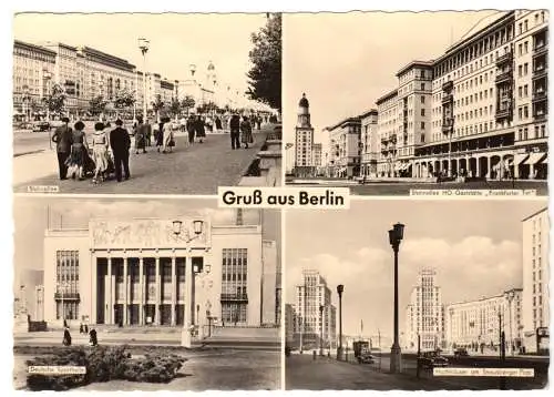 AK, Berlin Friedrichshain, vier Abb., 1960