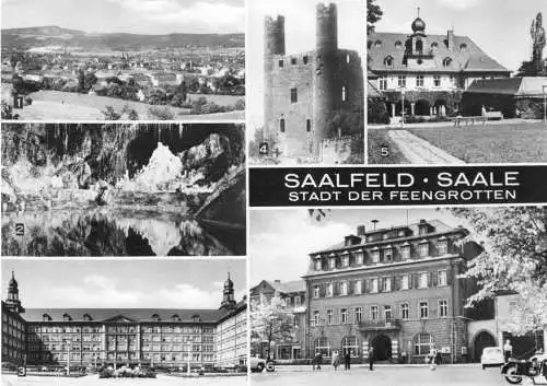 AK, Saalfeld Saale, sechs Abb., 1975