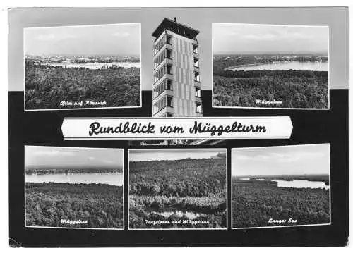 AK, Berlin Köpenick, Rundblick vom Müggelturm, sechs Abb., 1965