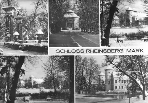 AK, Rheinsberg Mark, Kr. Neuruppin, Schloß, fünf Winteransichten, 1986