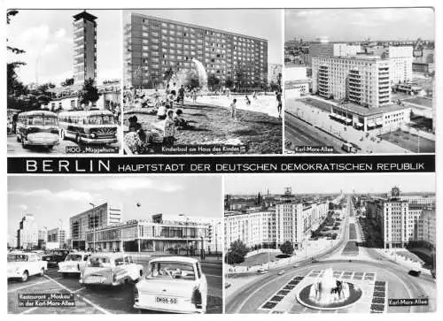 AK, Berlin - Hauptstadt der DDR, fünf Abb., 1973