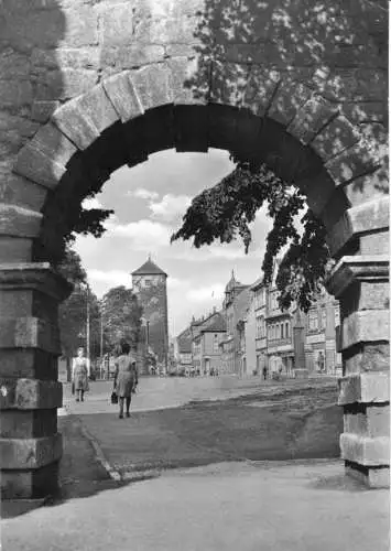 AK, Mühlhausen Thür., Blick durchs Frauentor, 1966