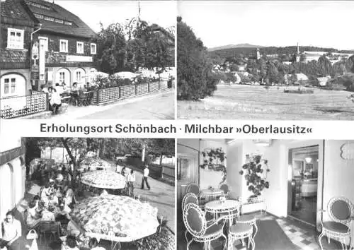 AK, Schönbach Kr. Löbau, Milchbar "Oberlausitz", vier Abb., 1983